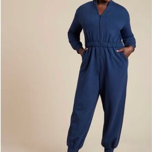 ELOQUII Elements  Heather Gray knit jumpsuit